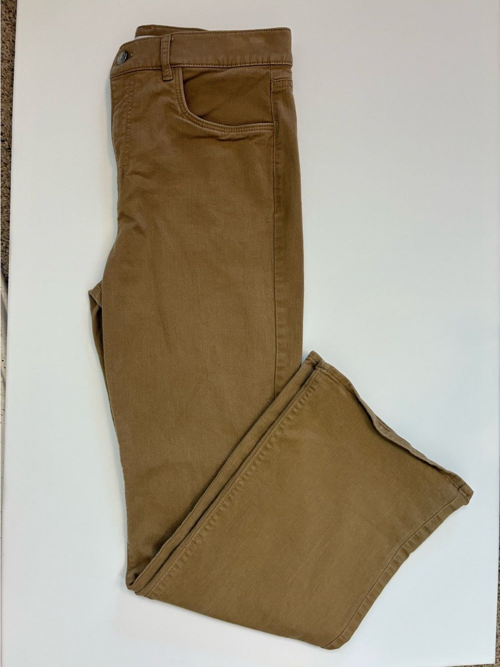 LOFT flare/ bell high waisted pants in warm brown
